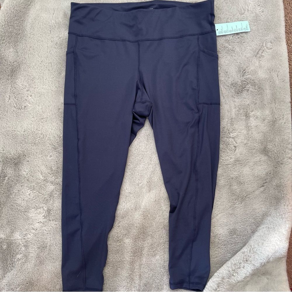 ✨ NWT Ideology High Rise 7/8 Leggings w/ Pockets – Size 2X Indigo Sea